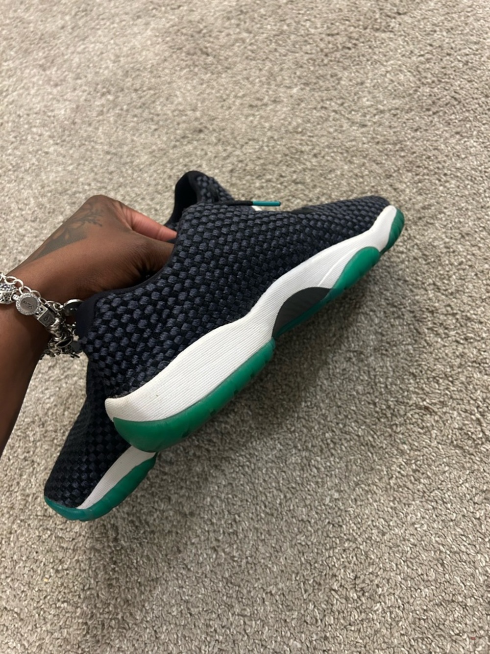 Nike Air Jordan Future Low GG Black Retro Teal RARE size 9Y - Picture 3 of 6